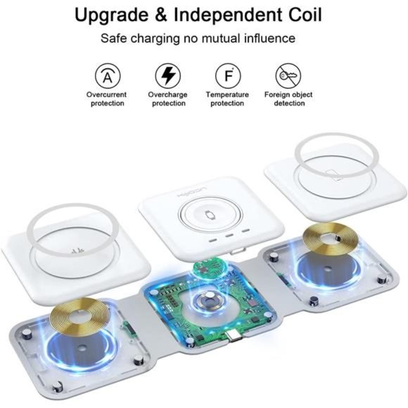 3 in 1 Wireless Charger for iPhone,Magnetic Foldable 3 in 1 Charging Station - Picture 5 of 6